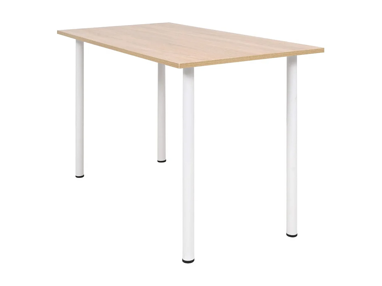 Table de salle à manger 120x60x73 cm Chêne et blanc