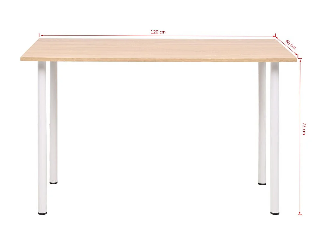 Table de salle à manger 120x60x73 cm Chêne et blanc