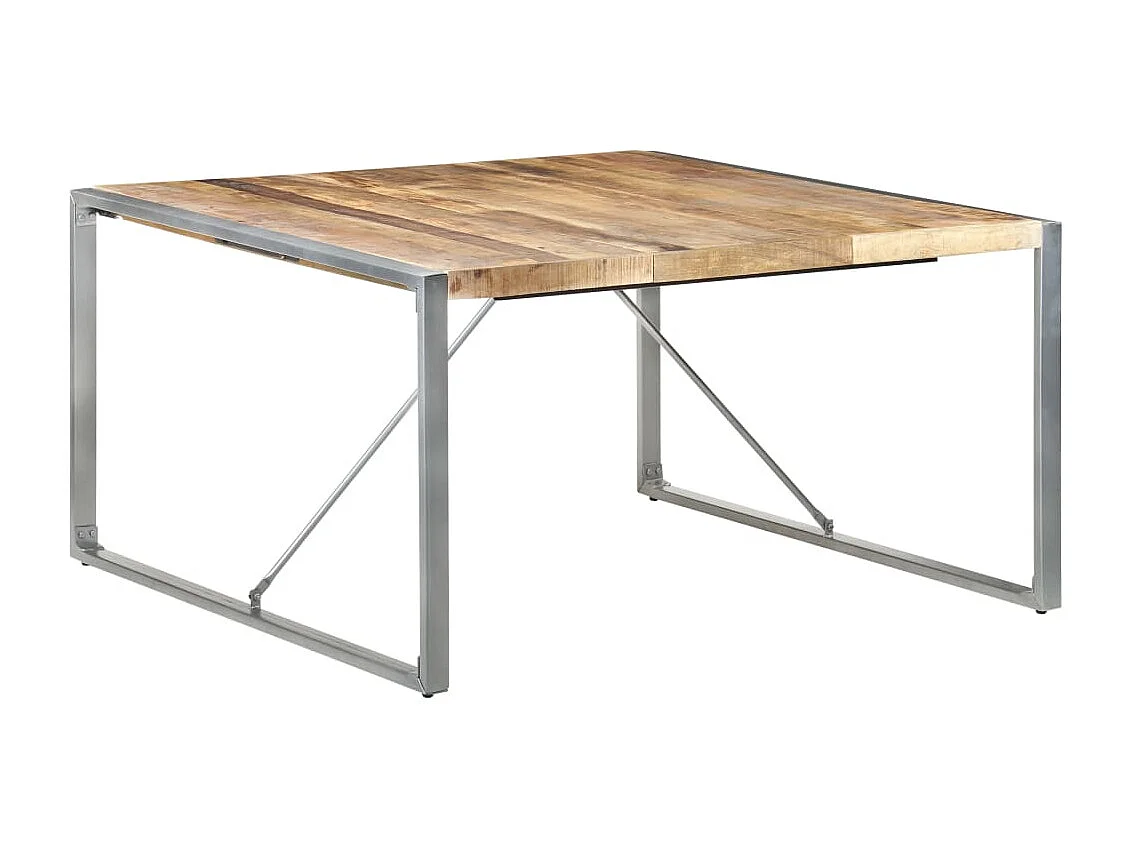 Table de salle à manger 140x140x75 cm Bois de manguier brut