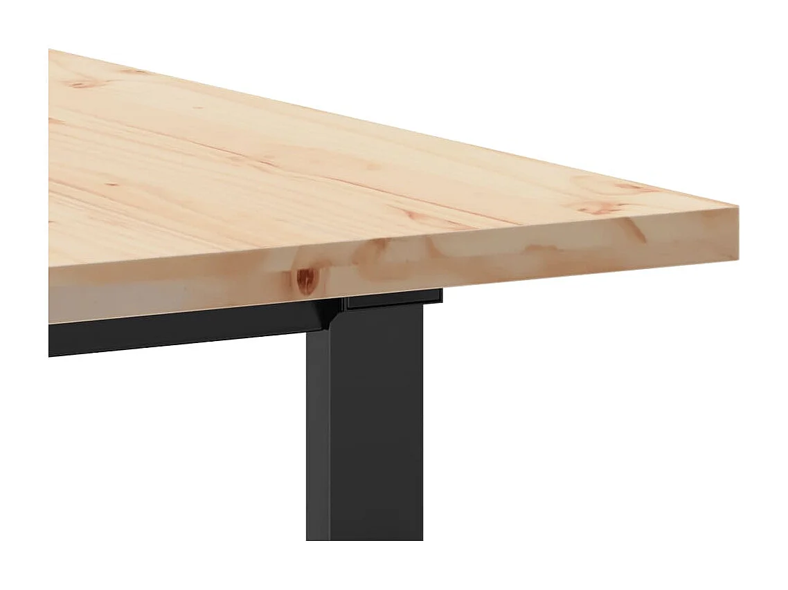 Table à manger cadre en O 140x80x75,5 cm bois pin massif fonte