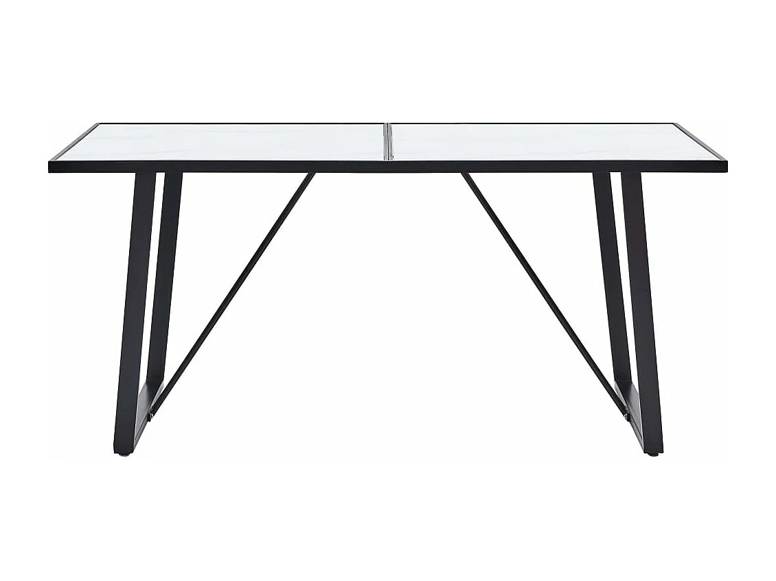 Table de salle à manger Blanc 160x80x75 cm Verre trempé
