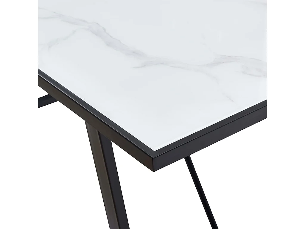 Table de salle à manger Blanc 160x80x75 cm Verre trempé