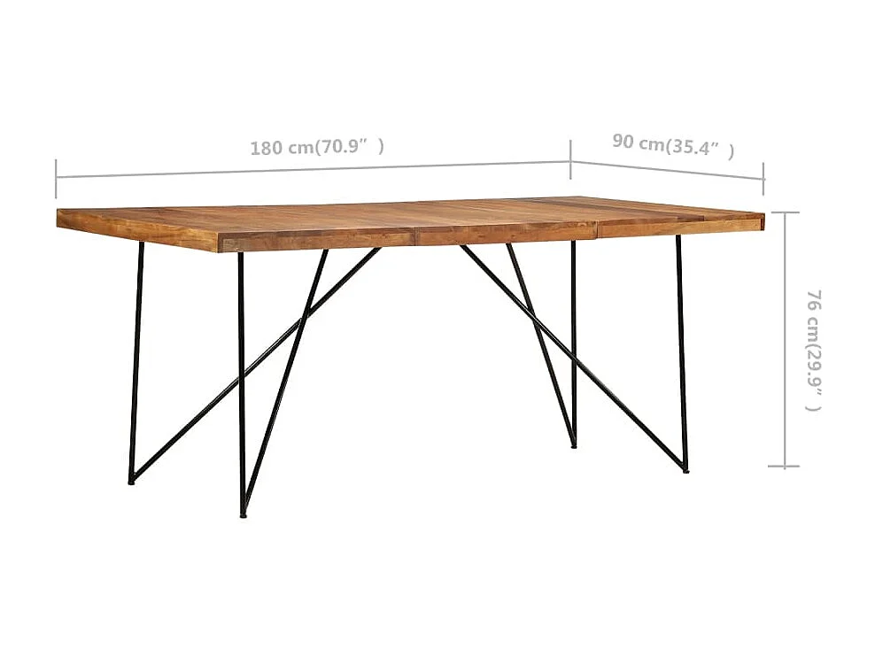 Table de salle à manger 180x90x76 cm Bois d'acacia massif