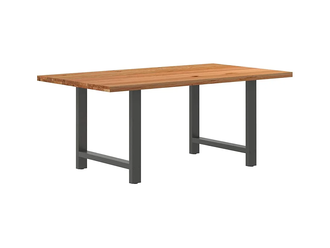Eettafel rechthoekig 180x100x74 cm massief eikenhout lichtbruin