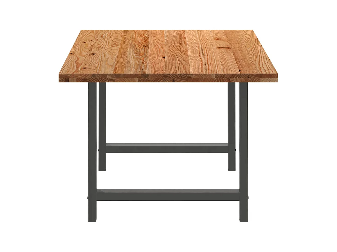 Table à manger marron clair bois de chêne massif rectangulaire