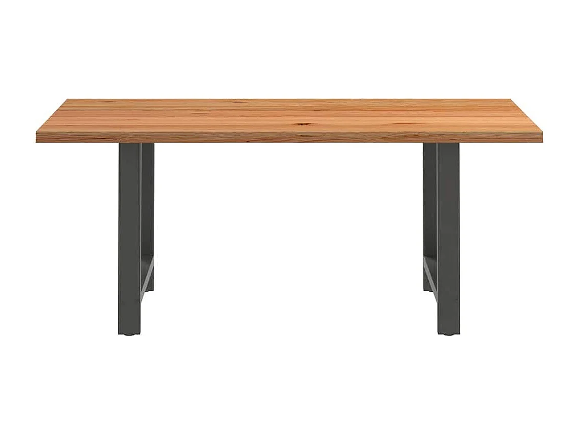 Table à manger marron clair bois de chêne massif rectangulaire