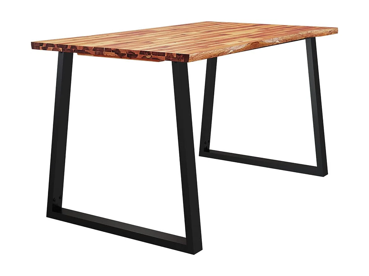 Table à manger 140x80x75 cm bois d'acacia solide à bord vif