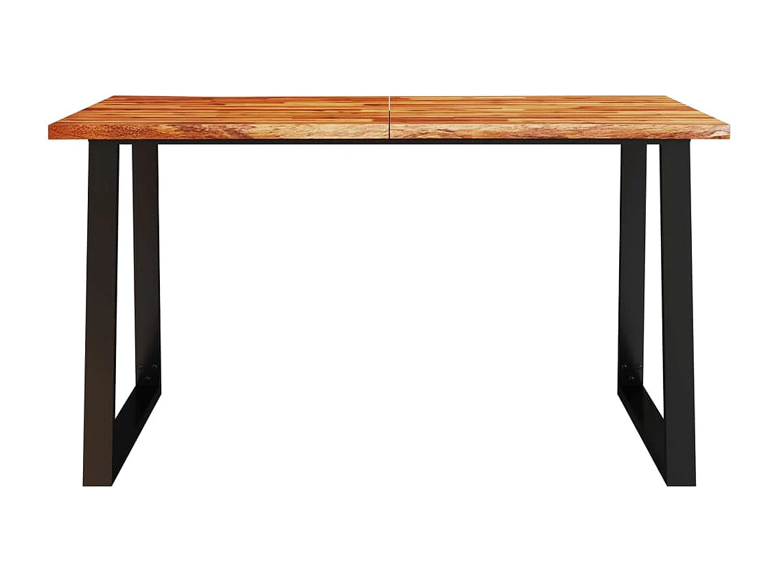 Table à manger 140x80x75 cm bois d'acacia solide à bord vif