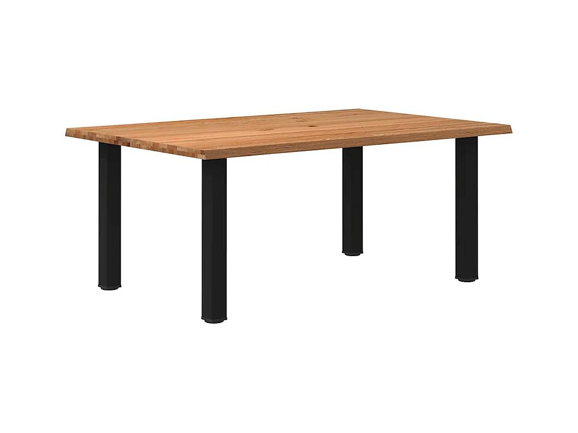 Eettafel rechthoekig 180x120x74 cm massief eikenhout lichtbruin