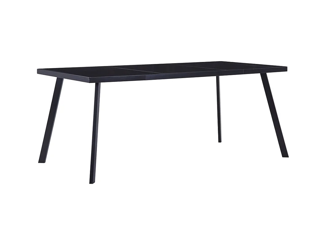Table de salle à manger Noir 160x80x75 cm Verre trempé