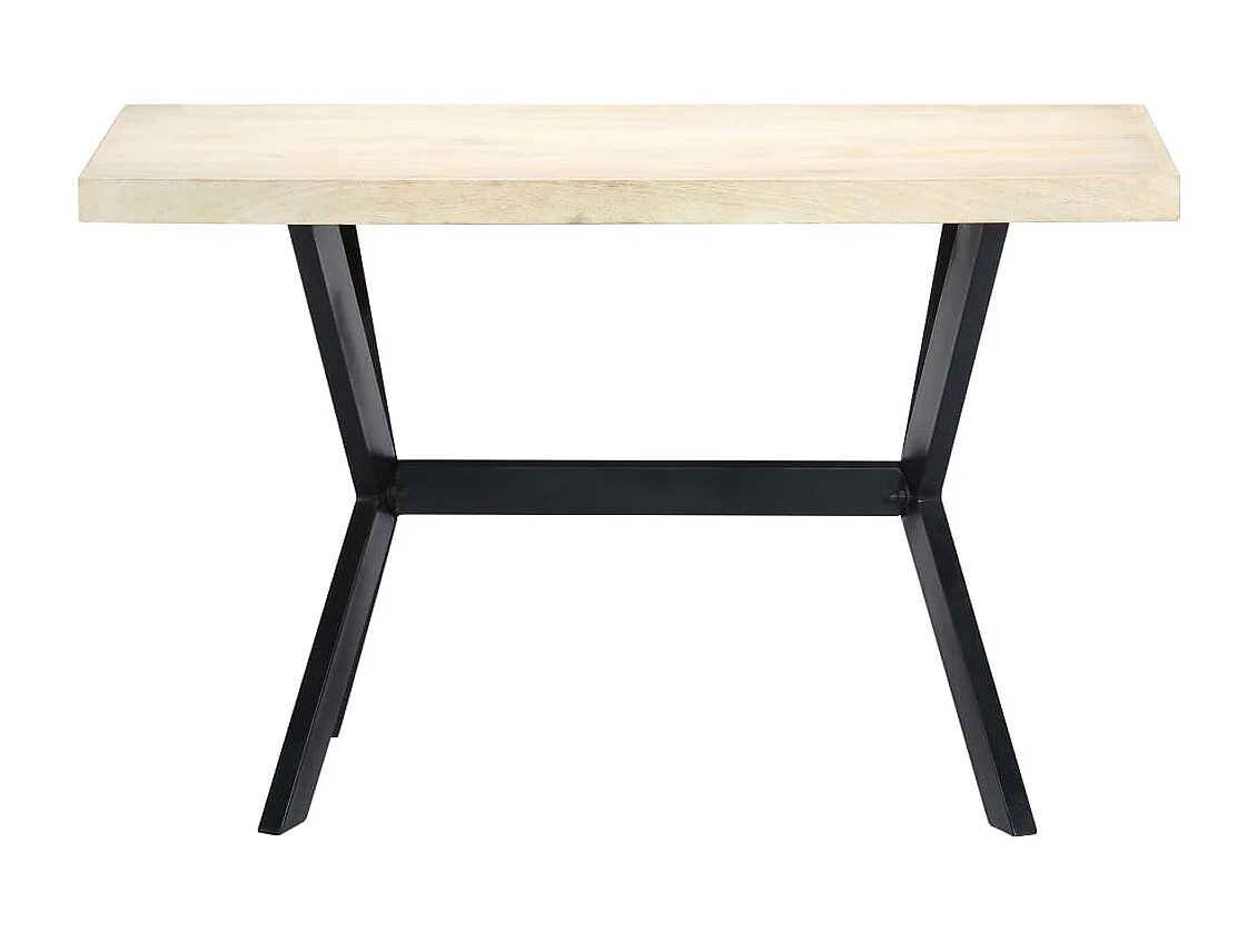 Table à manger Blanc 120x60x75 cm Bois de manguier massif