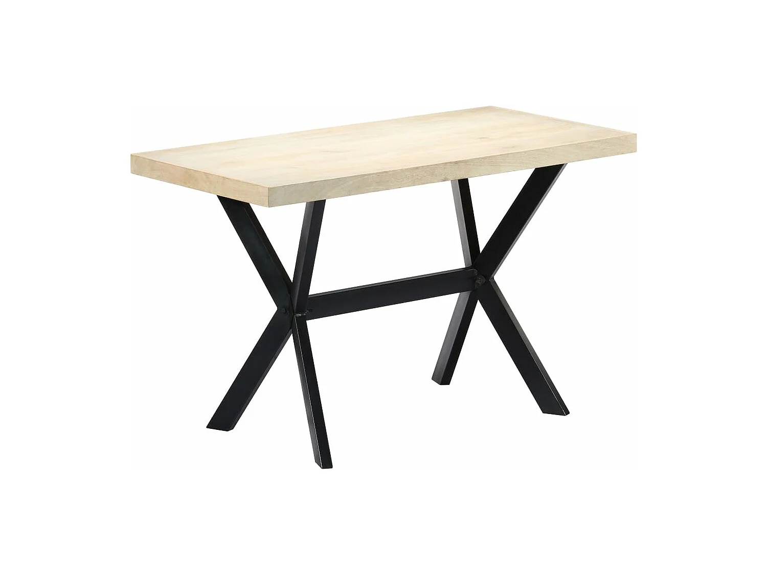 Table à manger Blanc 120x60x75 cm Bois de manguier massif