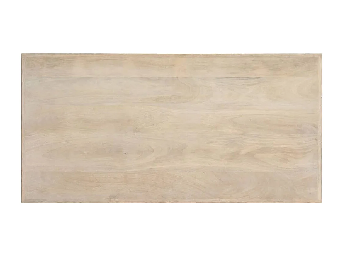 Table à manger Blanc 120x60x75 cm Bois de manguier massif