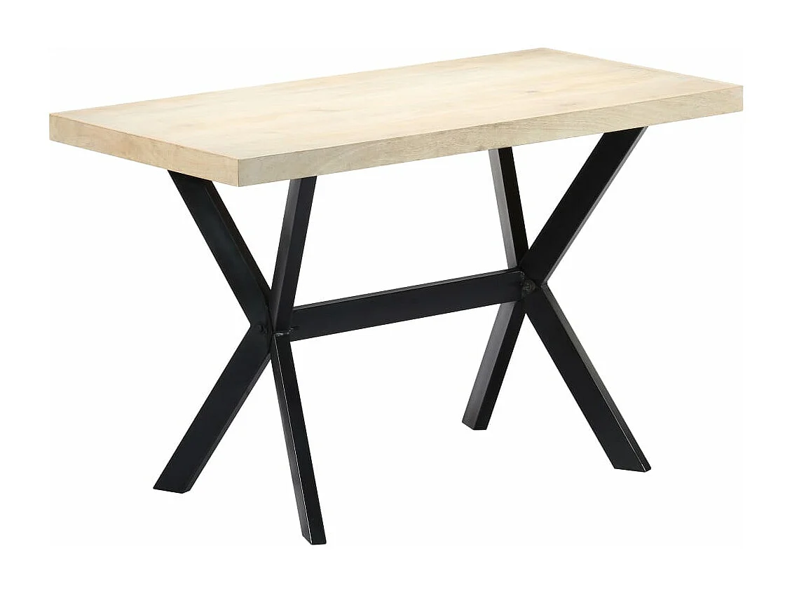 Table à manger Blanc 120x60x75 cm Bois de manguier massif