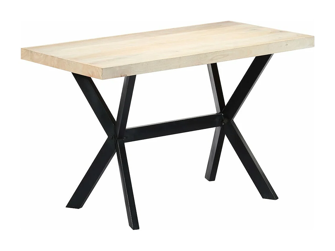 Table à manger Blanc 120x60x75 cm Bois de manguier massif