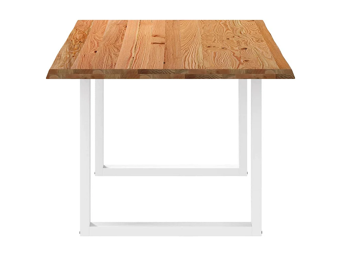 Table à manger marron clair bois de chêne massif rectangulaire