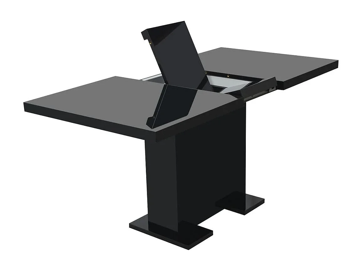 Table à manger extensible noir brillant