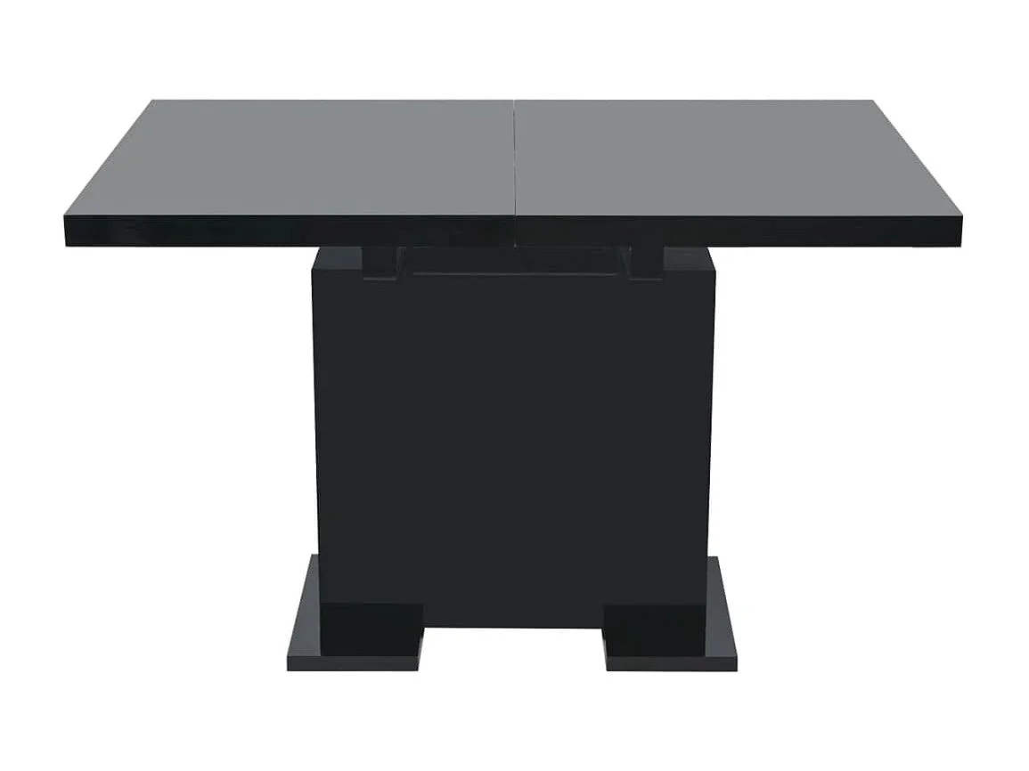 Table à manger extensible noir brillant