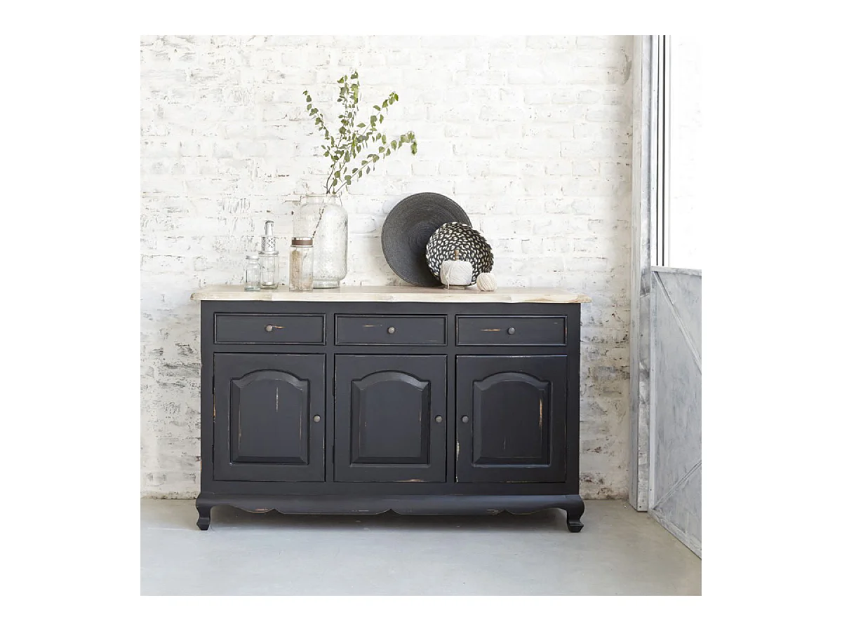 Commode en acajou massif et teck 150 cm