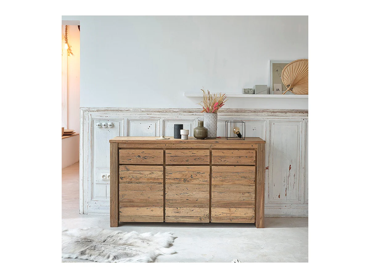 Commode en teck recyclé massif 160 cm