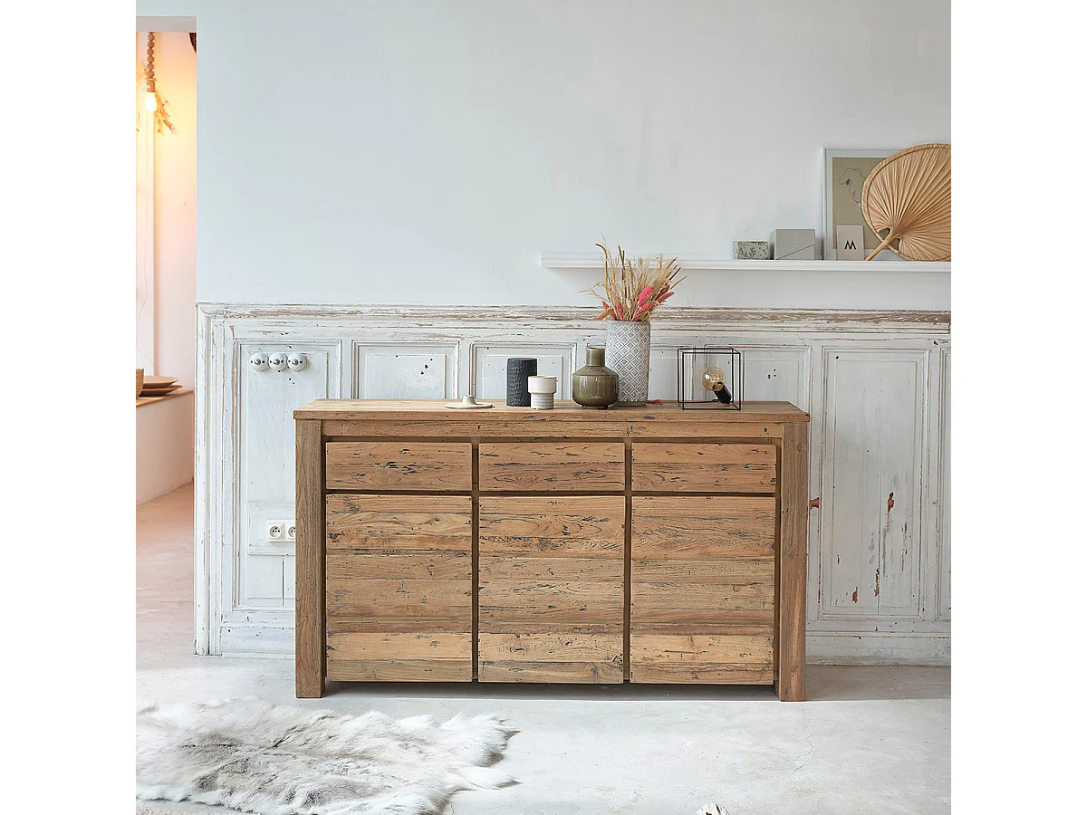 Commode en teck recyclé massif 160 cm