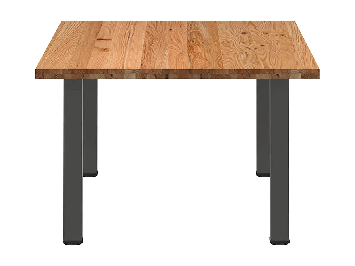 Table à manger marron clair bois de chêne massif rectangulaire