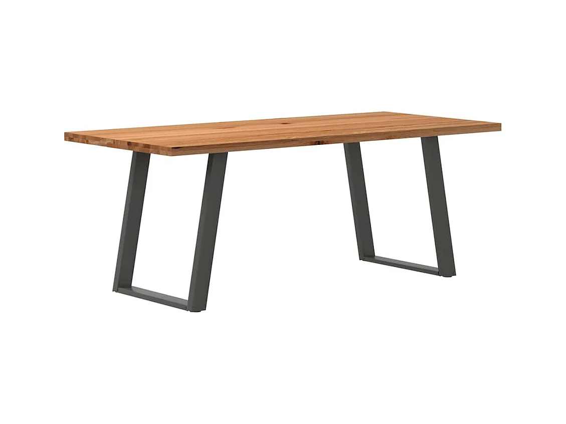 Eettafel rechthoekig 200x90x74 cm massief eikenhout lichtbruin