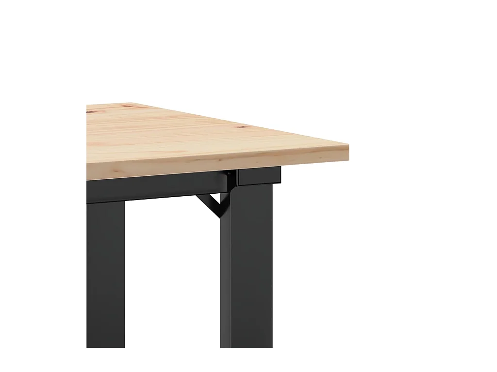 Mesa de jantar estrutura em O 50x50x75 cm pinho e ferro fundido