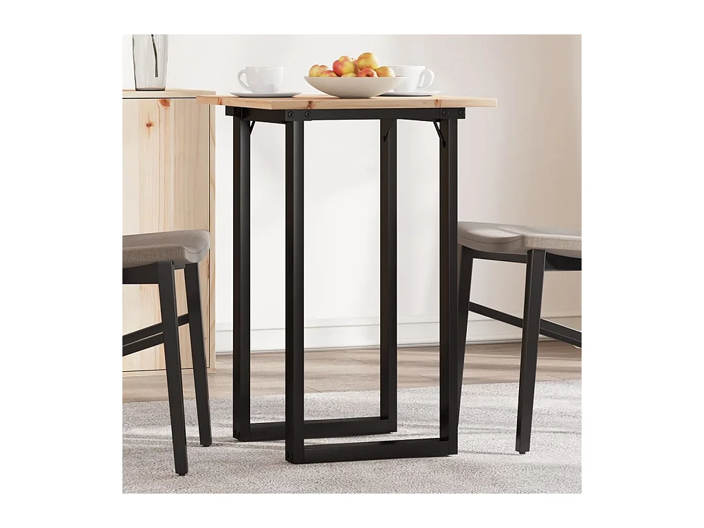 Mesa de jantar estrutura em O 50x50x75 cm pinho e ferro fundido