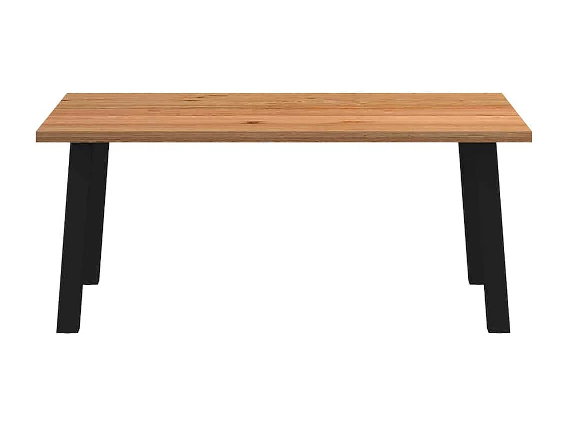 Table à manger marron clair bois de chêne massif rectangulaire