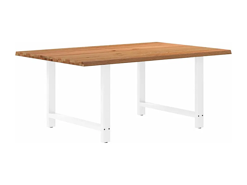 Table à manger marron clair bois de chêne massif rectangulaire