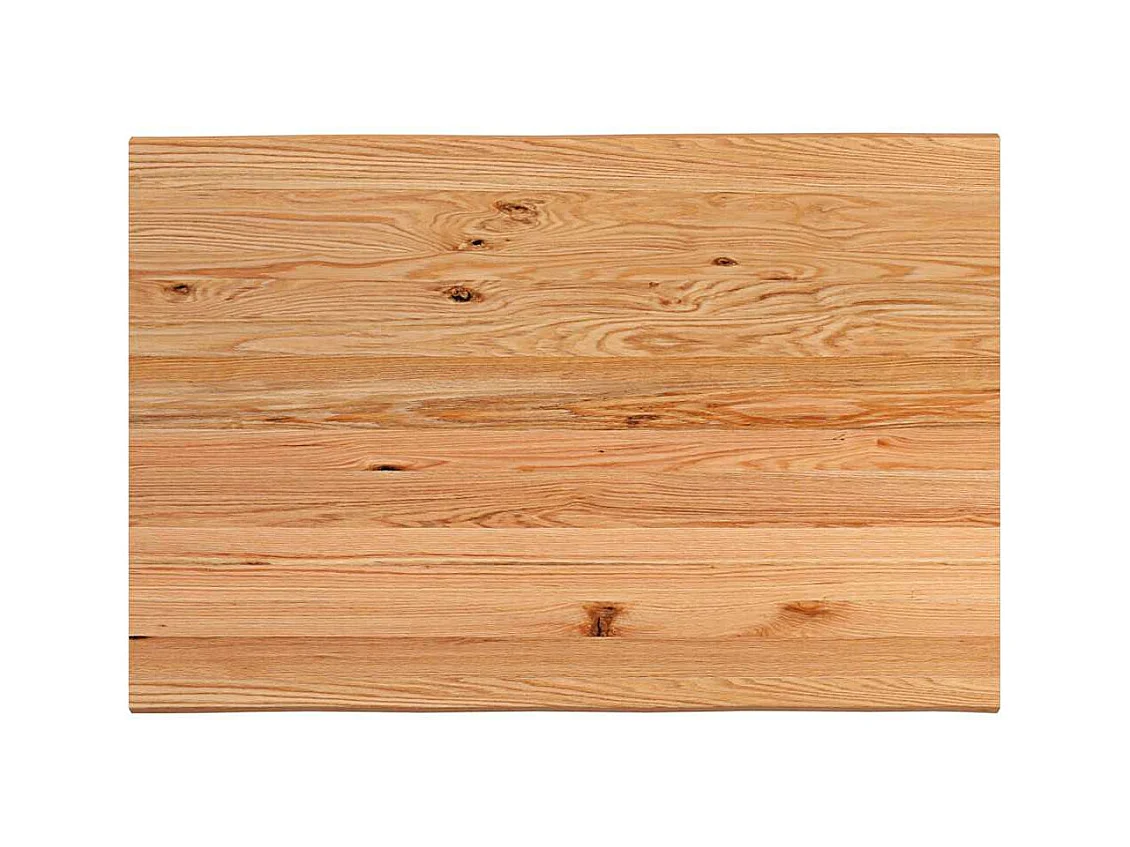 Table à manger marron clair bois de chêne massif rectangulaire