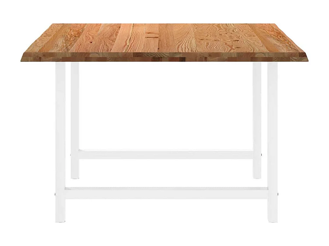 Table à manger marron clair bois de chêne massif rectangulaire