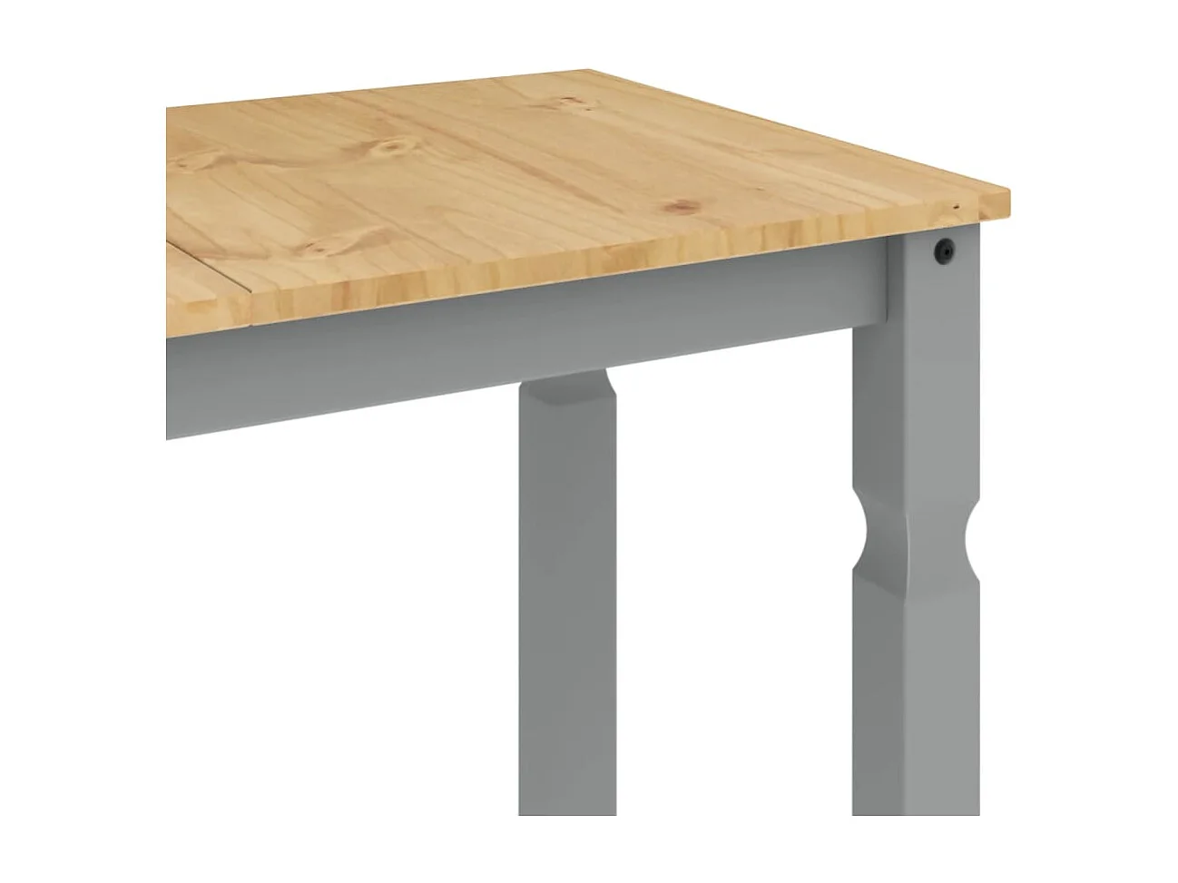 Table à manger Corona gris 112x60x75 cm bois massif de pin