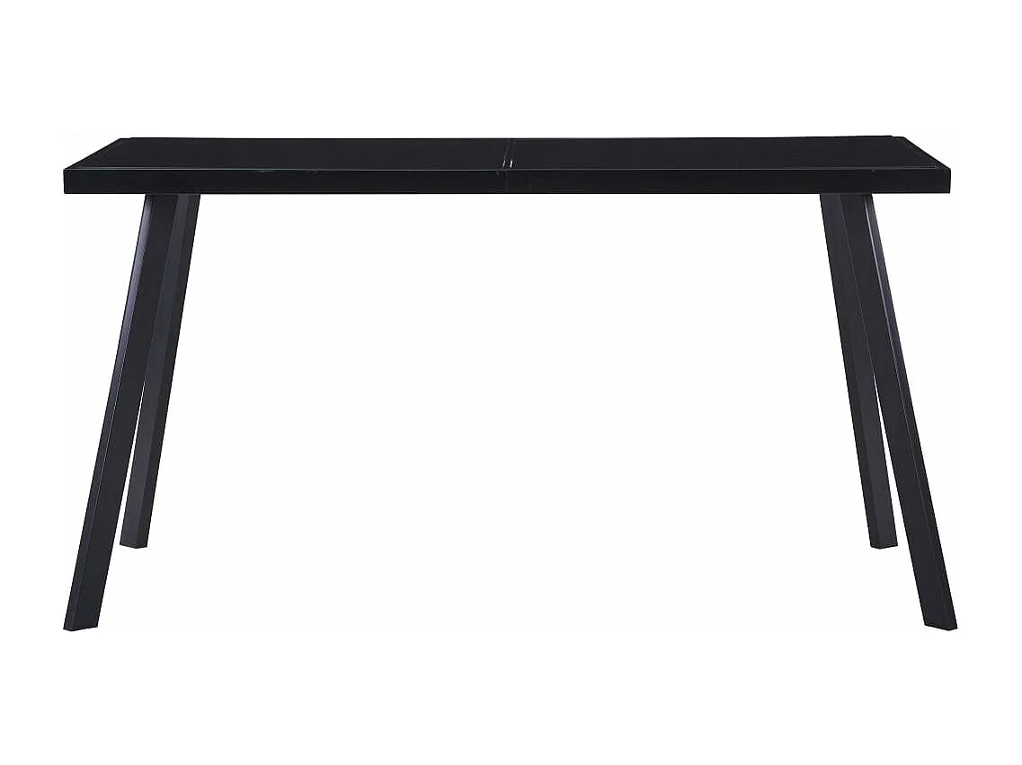 Eettafel 140x70x75 cm gehard glas zwart