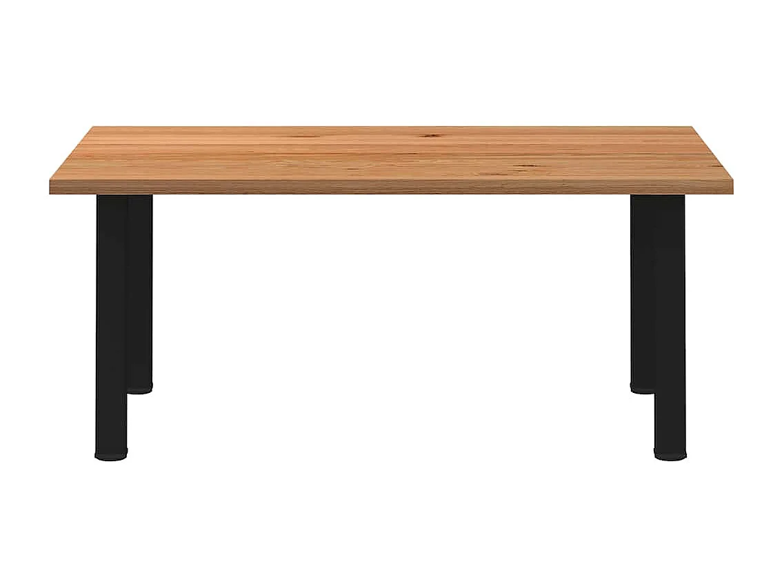 Table à manger marron clair bois de chêne massif rectangulaire