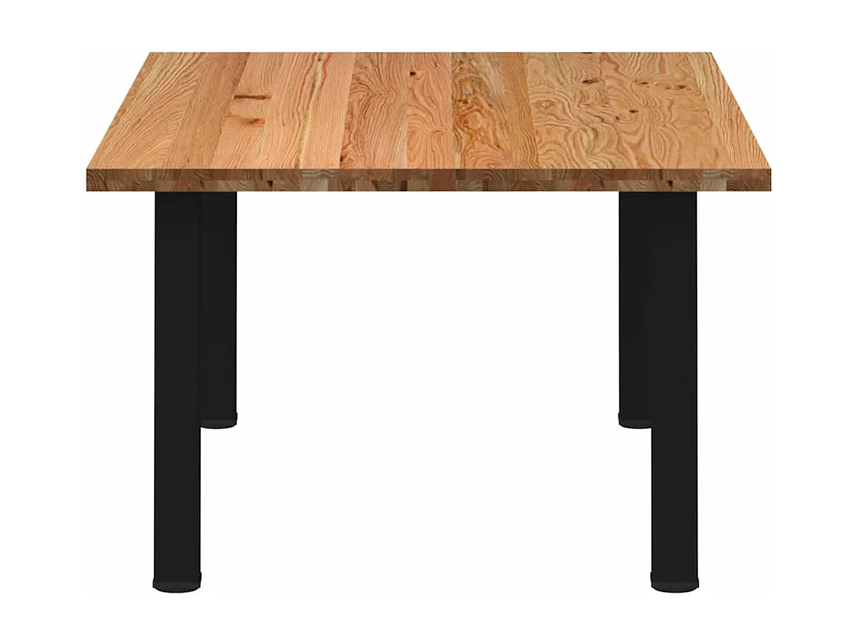 Table à manger marron clair bois de chêne massif rectangulaire