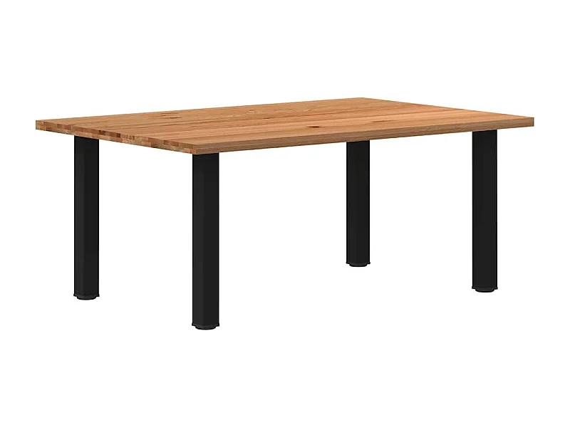 Table à manger marron clair bois de chêne massif rectangulaire