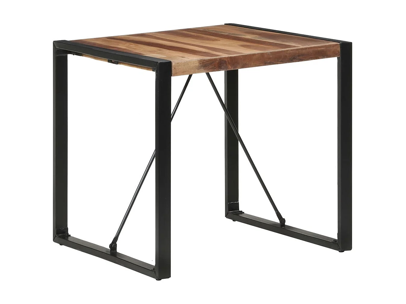 Mesa de comedor madera maciza con acabado sheesham 80x80x75 cm