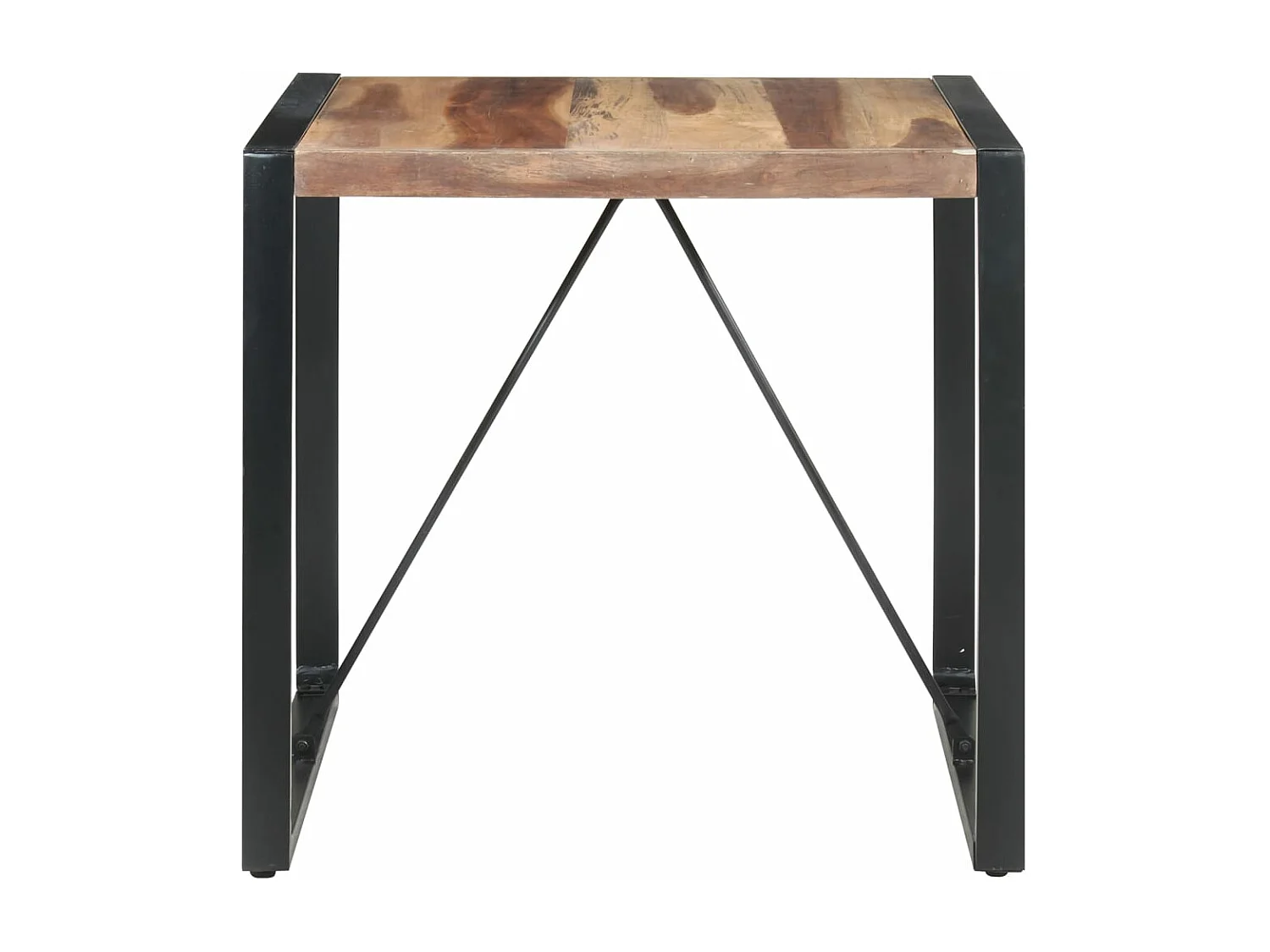 Mesa de comedor madera maciza con acabado sheesham 80x80x75 cm