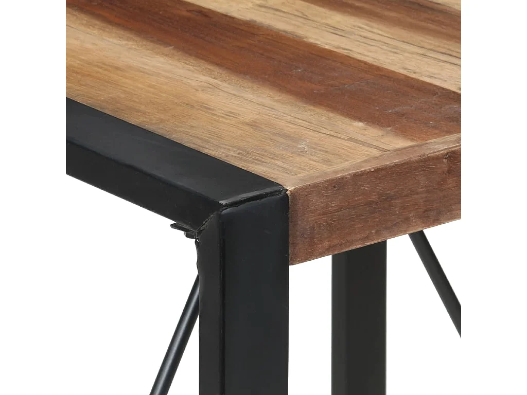 Mesa de comedor madera maciza con acabado sheesham 80x80x75 cm