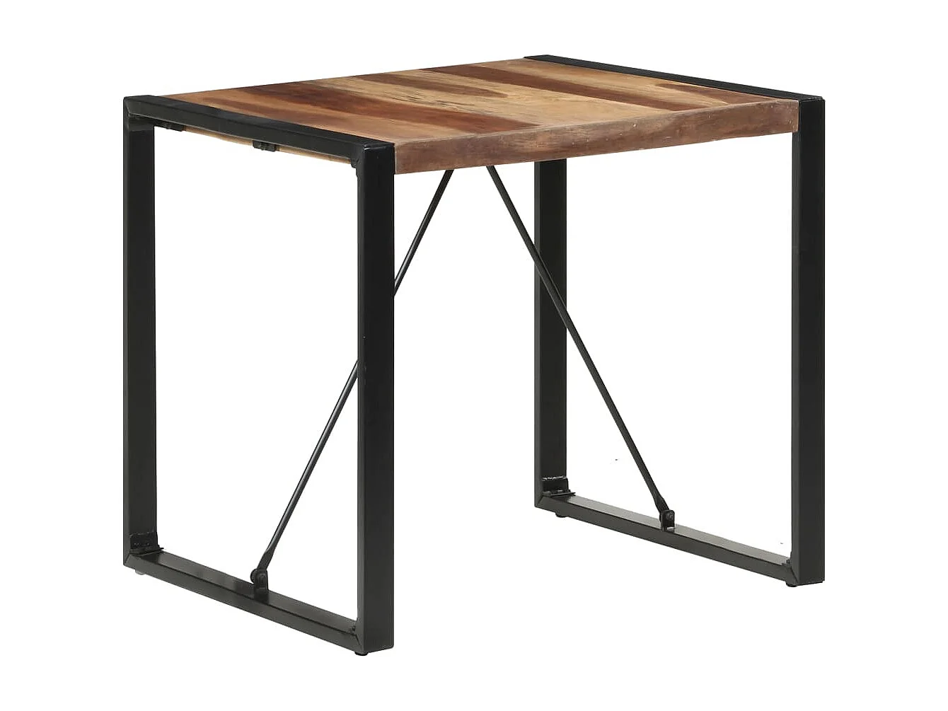 Mesa de comedor madera maciza con acabado sheesham 80x80x75 cm