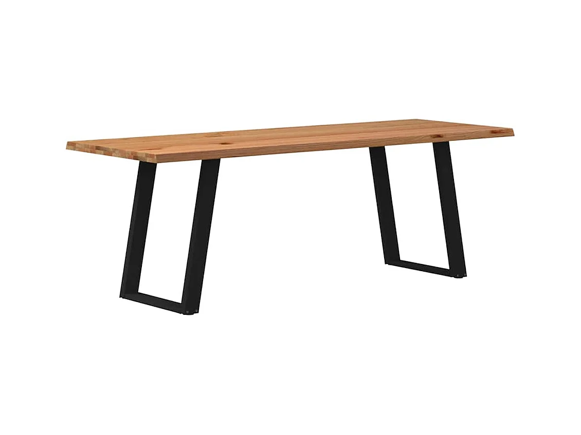 Table à manger marron clair bois de chêne massif