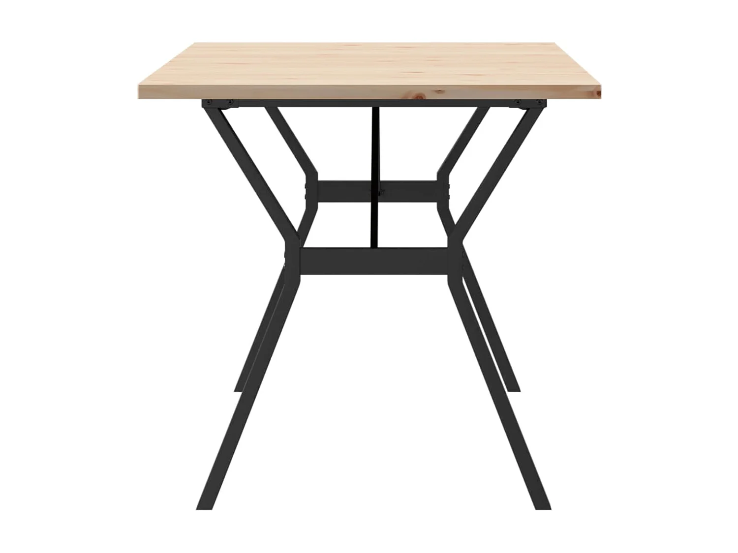 Table à manger cadre en Y 140x80x75,5 cm bois pin massif fonte