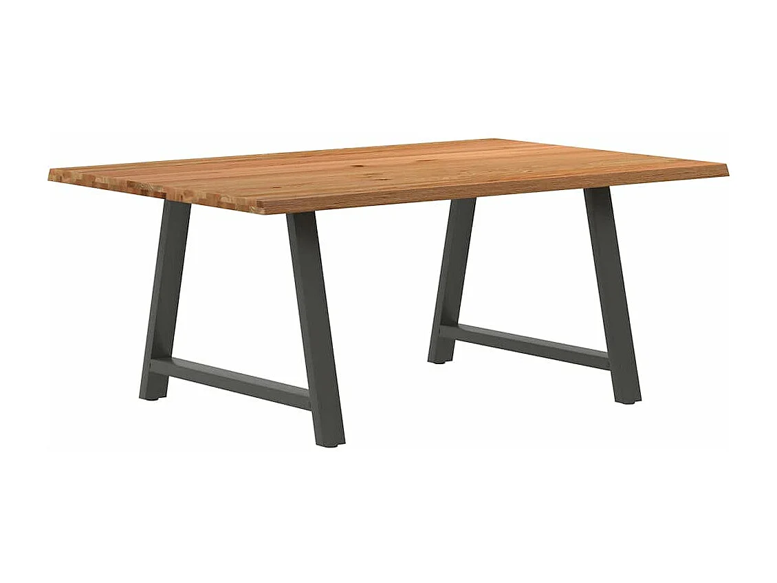 Table à manger avec bord naturel 180x100x74cm bois massif chêne
