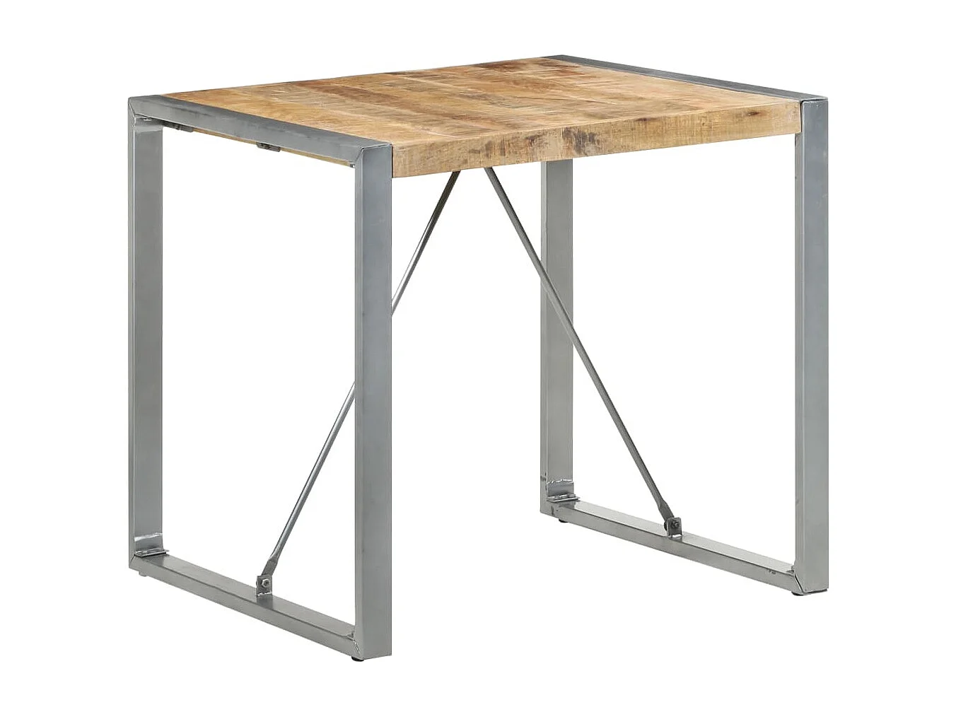 Table de salle à manger 80x80x75 cm Bois de manguier brut