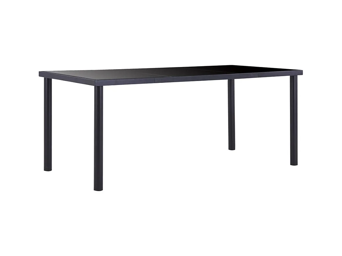 Table de salle à manger Noir 180x90x75 cm Verre trempé