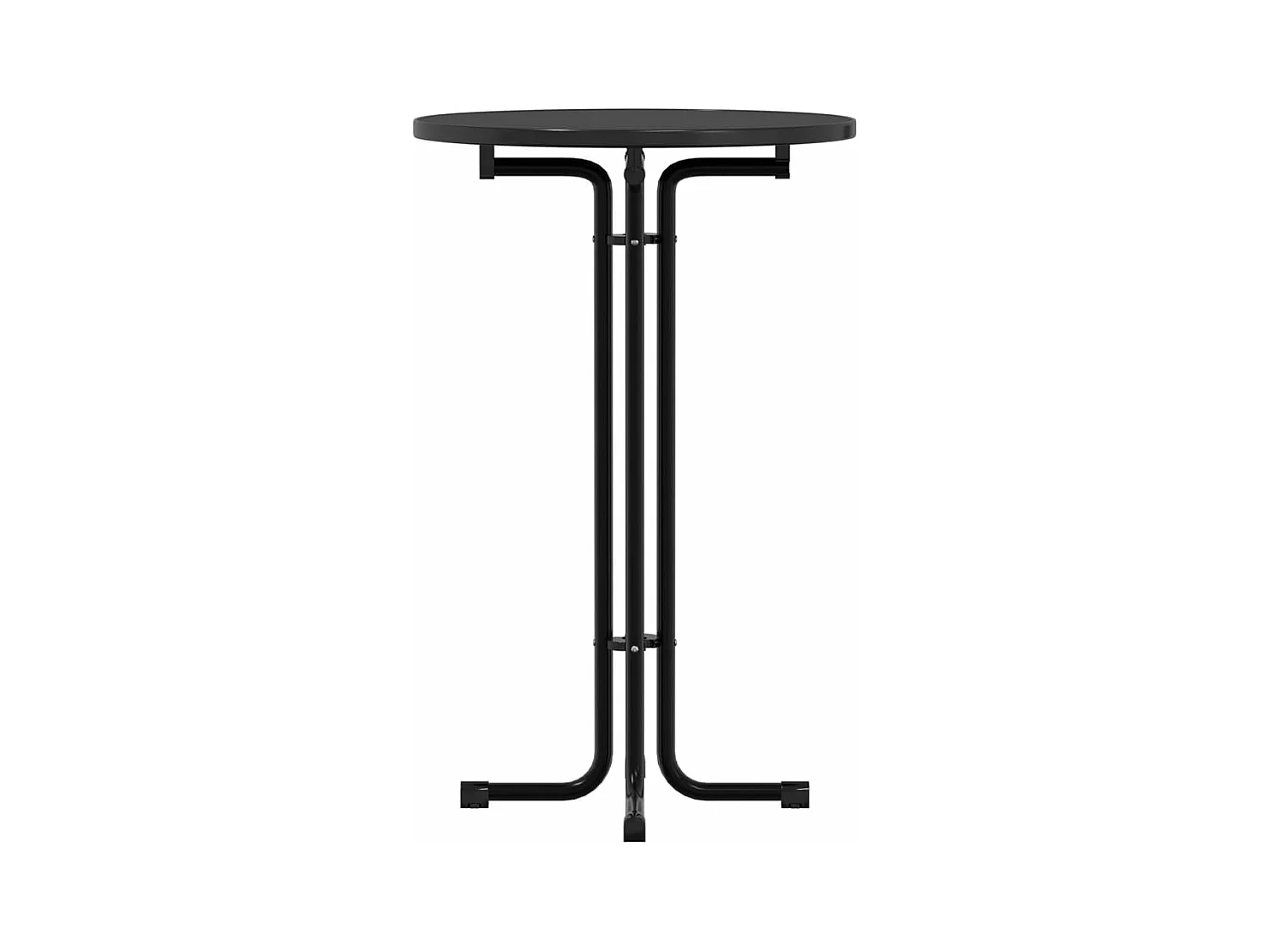 Eettafel Ø 70x110 cm bewerkt hout en staal zwart