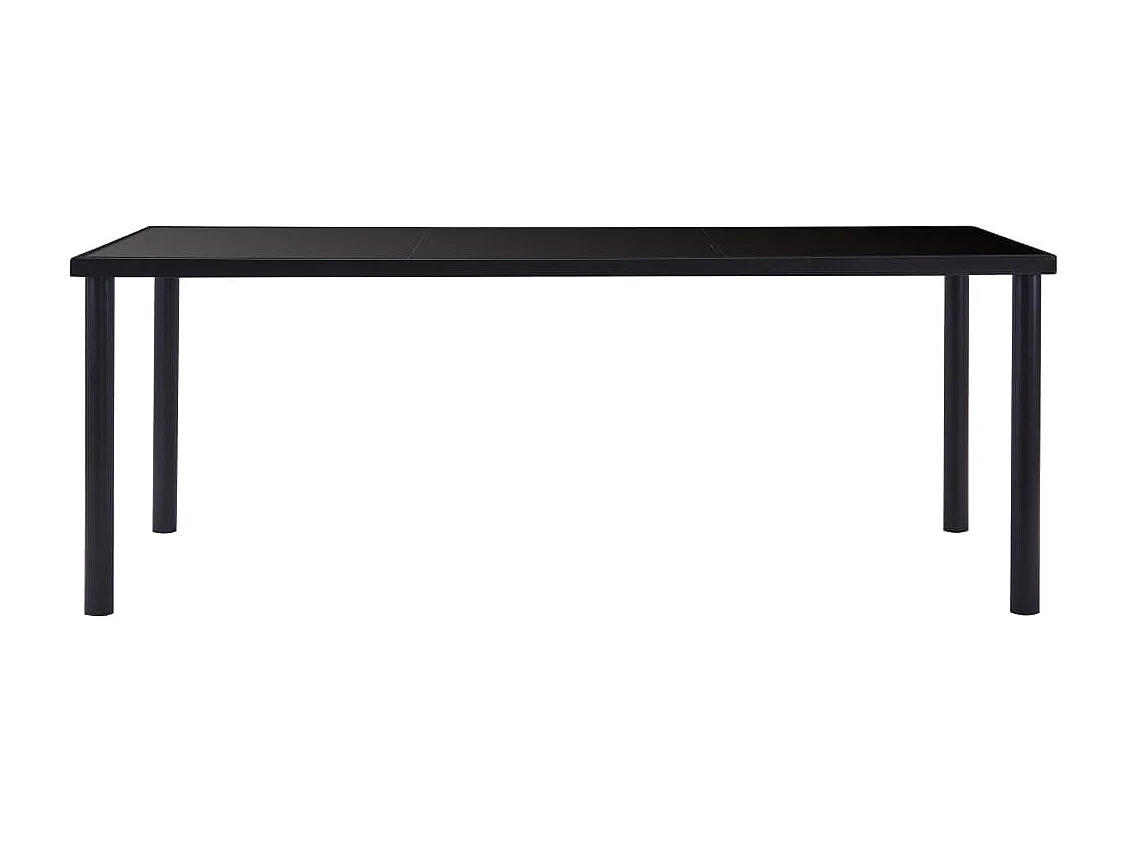 Eettafel 200x100x75 cm gehard glas zwart