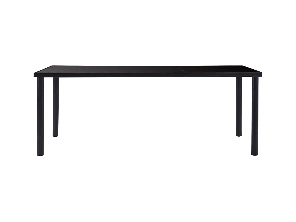 Table de salle à manger Noir 200x100x75 cm Verre trempé